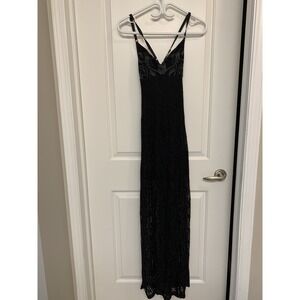 Y2K Metal Mulisha Maidens Innocent Maxi Dress S Double Slit Black Lace Goth Alt
